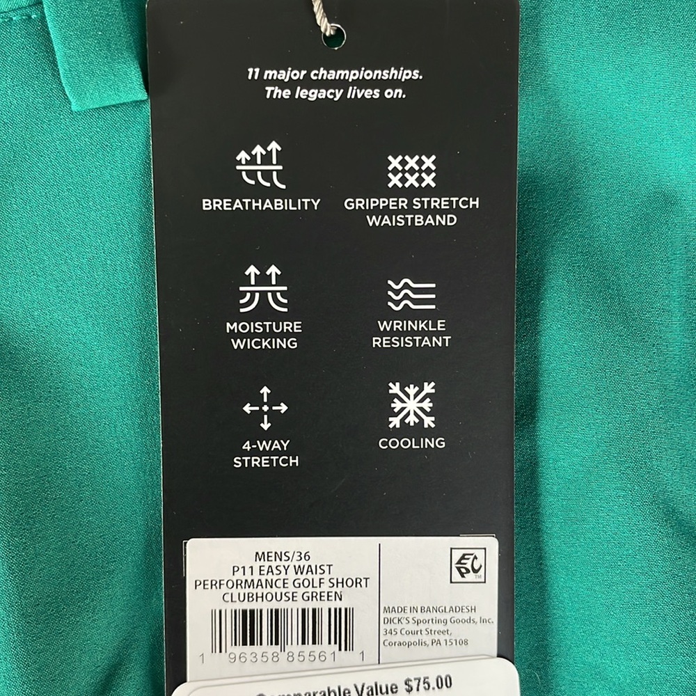 Men’s Walter Hagen easy waist green shorts - Picture 3 of 10